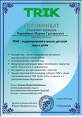 сертификат участника вебинара "ТРИК - моделирование в школе, детском саду и дома" 01.05.2020